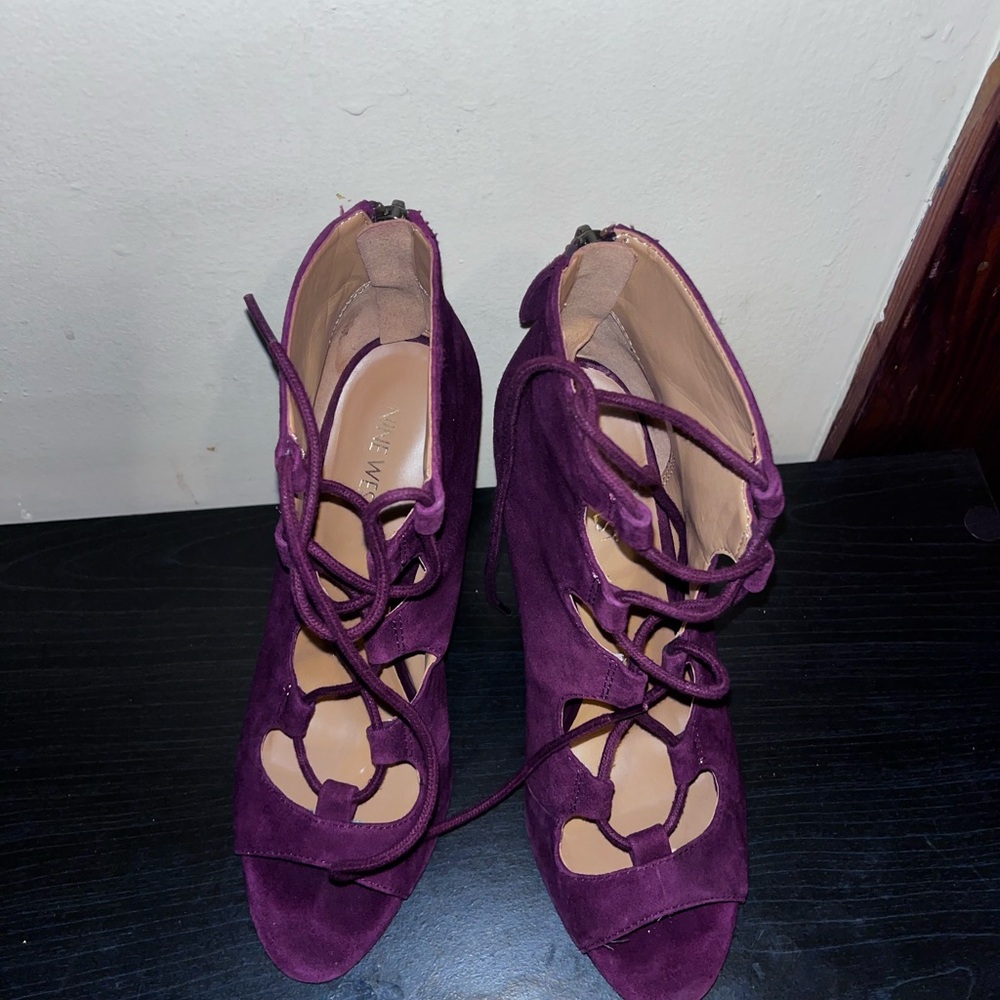 Nine West Purple Lace-Up Heels